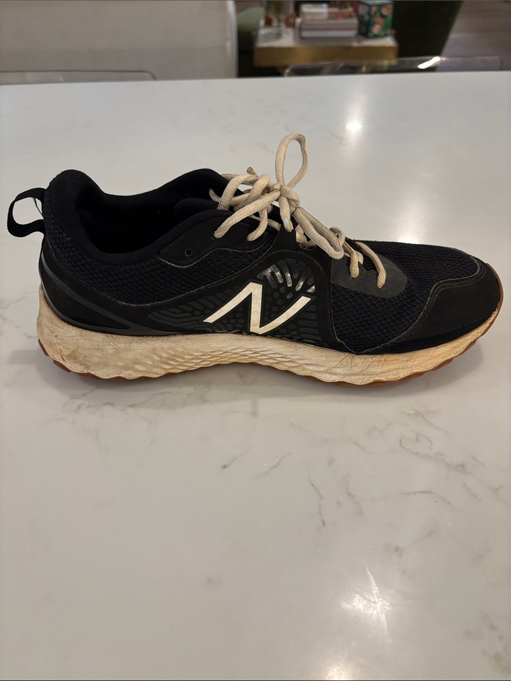 New Balance Black and Cream Athletic Running Shoe